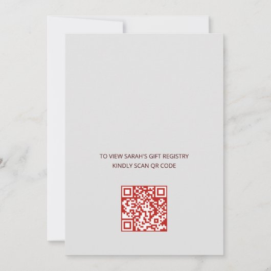 QR-Code | Chinesisches Laternen-Brautparty Einladung (Rückseite)