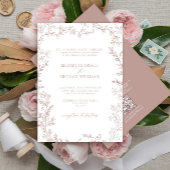 QR Code Classic Formal Elegant Dusty Rose Wedding Einladung