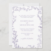 QR Code Classic Formal Eleganter Lavendel Wedding Einladung (Vorderseite)