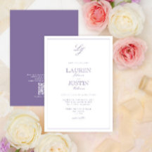 QR Code Classic Lavendel Script Monogram Wedding