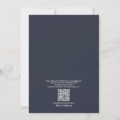 QR Code Classic Navy Blue Script Monogram Wedding Einladung (Rückseite)