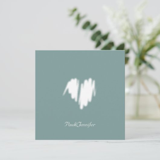 Qr Code Clean monochrome klassische Graffiti-Herz Dankeskarte (Stehend Vorderseite)