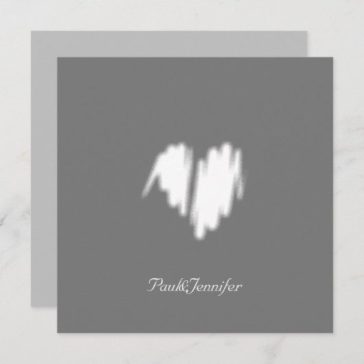 Qr Code Clean monochrome klassische Graffiti-Herz Dankeskarte (Vorne/Hinten)