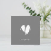 Qr Code Clean monochrome klassische Graffiti-Herz Dankeskarte (Stehend Vorderseite)