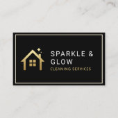 QR Code Clearing Services Black Gold Minimalistisc Visitenkarte (Vorderseite)