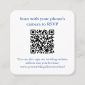QR Code Coast Blue and White Wappen Wedding RSVP Begleitkarte (Vorderseite)