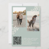 QR code coastal beach destination wedding Einladung (Rückseite)