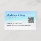 QR Code Coastal Beach Scene Reisen Stilvoll Visitenkarte (Rückseite)