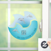 QR-Code | Coastal Blue Wave Delphine Window Clonin Fensteraufkleber (Zuhause)