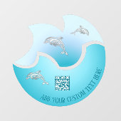 QR-Code | Coastal Blue Wave Delphine Window Clonin Fensteraufkleber (Blatt)