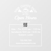 QR Code Coffeeshop Open-Std-Zeichen-Aufkleber Fensteraufkleber (Blatt)