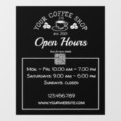 QR Code Coffeeshop Open-Std-Zeichen-Aufkleber Fensteraufkleber (Blatt)