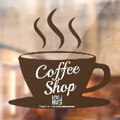 QR-Code Coffeeshop Zeichen Aufkleber, Verkleben de Fensteraufkleber (Blatt 2)