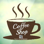 QR-Code Coffeeshop Zeichen Aufkleber, Verkleben de Fensteraufkleber (Blatt 3)