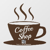 QR-Code Coffeeshop Zeichen Aufkleber, Verkleben de Fensteraufkleber (Blatt)