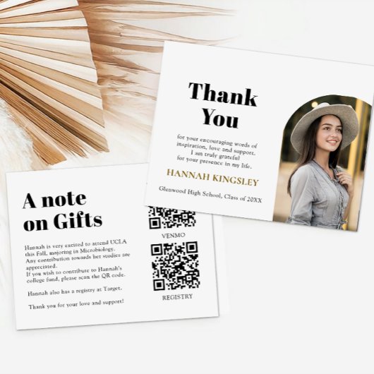 QR Code Collage Fund -cum-Thank You Grad Begleitkarte