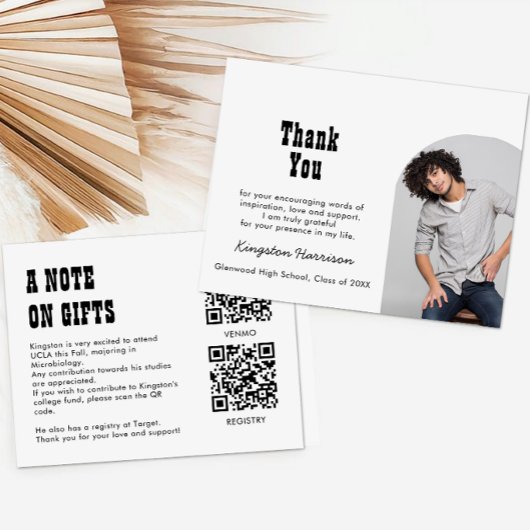 QR Code Collage Fund -cum-Thank You Grad Enclosure Begleitkarte