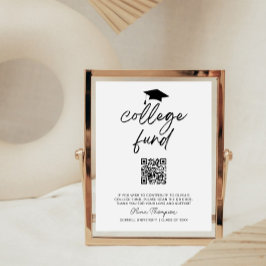 QR Code Collage Fund Graduation Party Sign