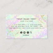 QR Code Colors Gemstone Opal Texture Business Card Visitenkarte (Rückseite)