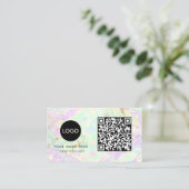 QR Code Colors Gemstone Opal Texture Business Card Visitenkarte (Stehend Vorderseite)