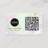 QR Code Colors Gemstone Opal Texture Business Card Visitenkarte (Vorderseite)