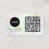 QR Code Colors Gemstone Opal Texture Business Card Visitenkarte (Vorderseite)