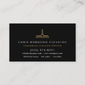 QR Code Commercial Cleaning Black Gold Visitenkarte (Vorderseite)
