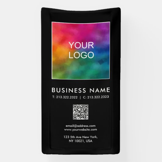 QR Code Company Business Logo-Vorlage Einfach Banner (Vertikal)