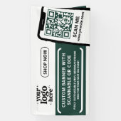 QR Code Company Logo Green Indoor Vinyl Banner (Vertikal)