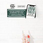 QR Code Company Logo Green Indoor Vinyl Banner (InSitu)