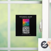 QR Code Company Logo Text Square Einfache Vorlage Fensteraufkleber (Zuhause)