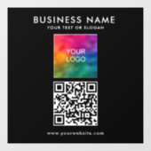 QR Code Company Logo Text Square Einfache Vorlage Fensteraufkleber (Blatt)