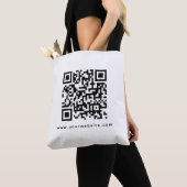 QR Code Company Logo Website Adresse Doppelseitig Tasche (Von Nahem)