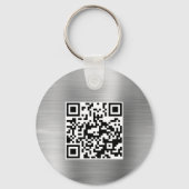 QR Code Company Silver Logo Werbung Schlüsselanhänger (Rückseite)