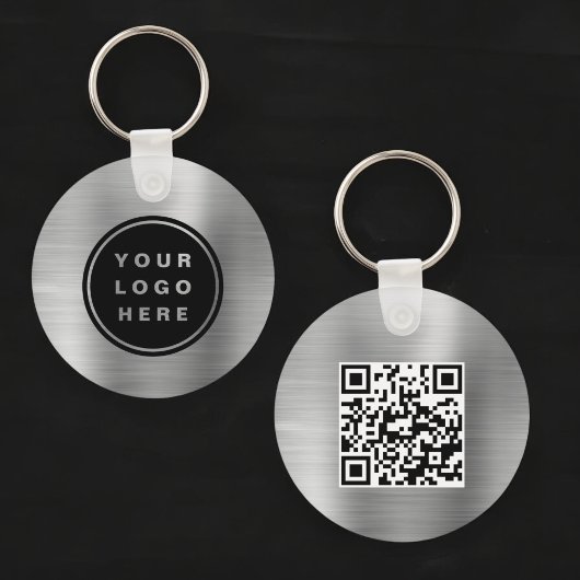 QR Code Company Silver Logo Werbung Schlüsselanhänger