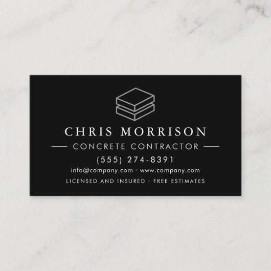 QR Code Concrete Cement Construction Services Visitenkarte (Vorderseite)