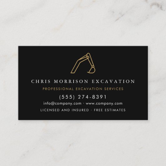 QR Code Construction Excavator Heavy Equipment Visitenkarte (Vorderseite)