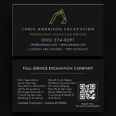 QR Code Construction Excavator Heavy Equipment Visitenkarte