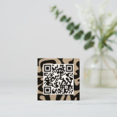 QR Code Cool Moderne, kreative schwarze Öko Kraft Quadratische Visitenkarte (Stehend Vorderseite)