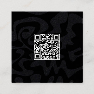 QR Code Cool Schwarz und Weiß Retro Groovy Quadratische Visitenkarte
