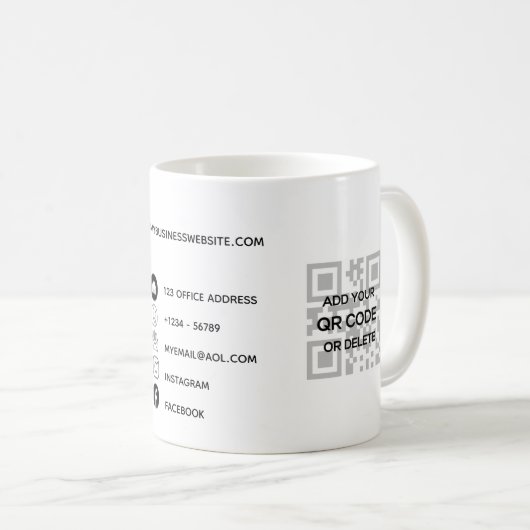 QR Code Corporate Business Card Design Logo Kaffeetasse (VorderseiteRechts)