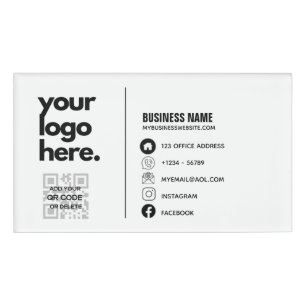 QR Code Corporate Business Card Design Logo Namenschild