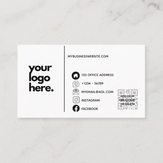 QR Code Corporate Business Card Design Logo Visitenkarte (Vorderseite)