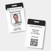 QR-Code Corporate Logo Foto Mitarbeiter Ausweis (Vorder- & Rückseite)