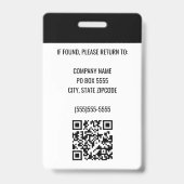 QR-Code Corporate Logo Foto Mitarbeiter Ausweis (Rückseite)