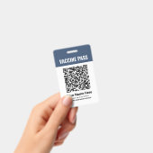 QR Code Covid Vaccine Pass Navy Blue ID Ausweis (Handheld)