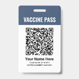 QR Code Covid Vaccine Pass Navy Blue ID Ausweis