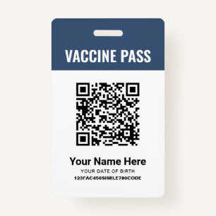 QR Code Covid Vaccine Pass Navy Blue ID Ausweis