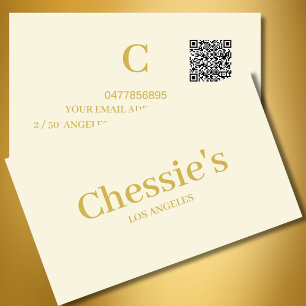 QR-Code Cream Einfach Minimal Beruflich Visitenkarte