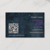 QR Code Crystal Healer Reiki Celestial Stars Visitenkarte (Rückseite)